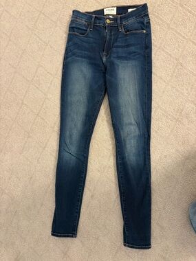 Frame Le High Skinny Jeans - dark blue wash